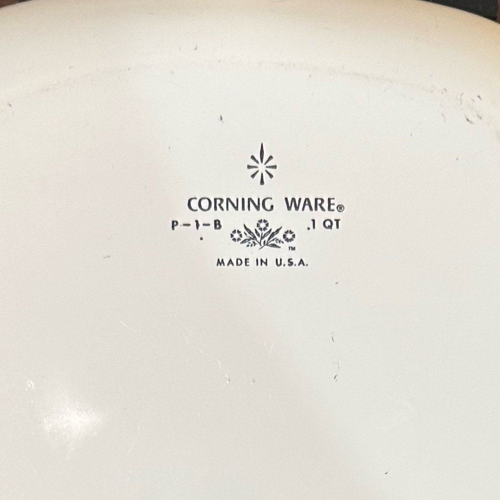 🌟HP🌟VTG 1966-1969 CorningWare Blue Cornflower Covered Casserole Dish 1 Quart - Picture 10 of 11